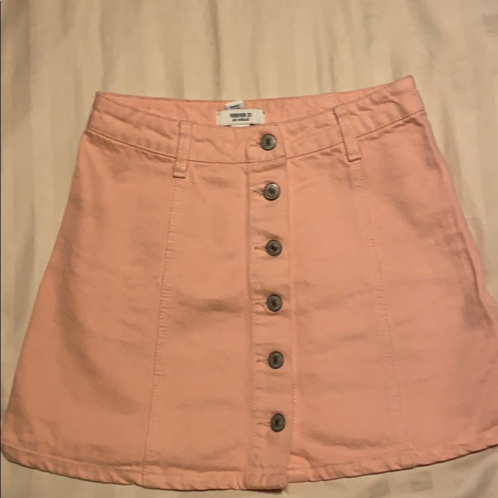 Pink Denim Miniskirt